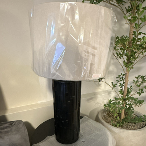 Black white table lamp - white, w/